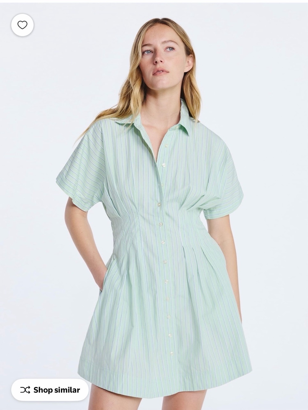 Free Assembly Women's Cotton Corset Mini Shirtdress with Short Sleeves